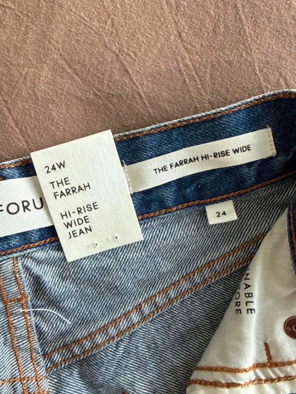 ARITZIA Denim Forum The Farrah Hi-Rise Wide Leg Jeans - Size 24W Short - Picture 6 of 6